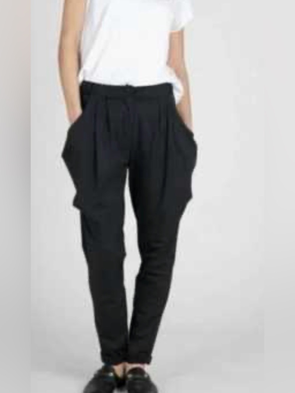 Ruti Black Women’s Pleated Draped Pants, exitic style
